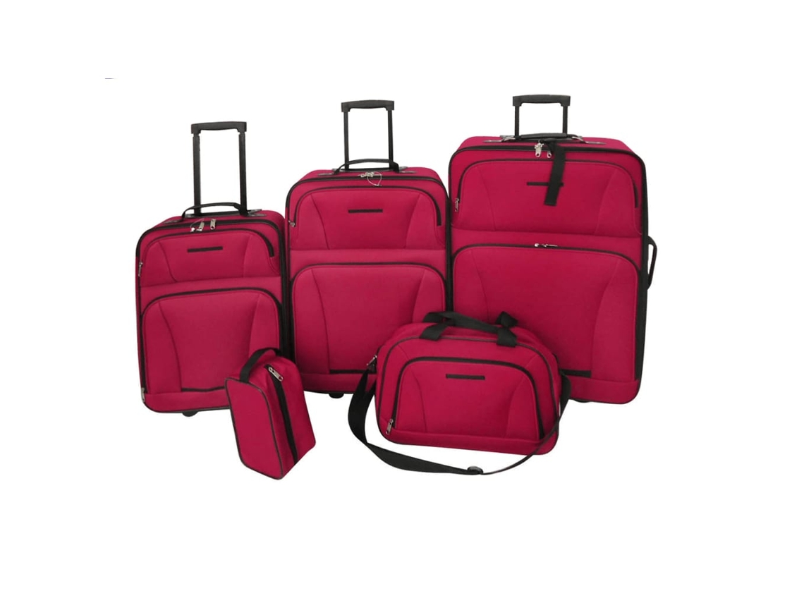 Vidaxl Conjunto Malas De Viagem 5 Pcs Vermelho