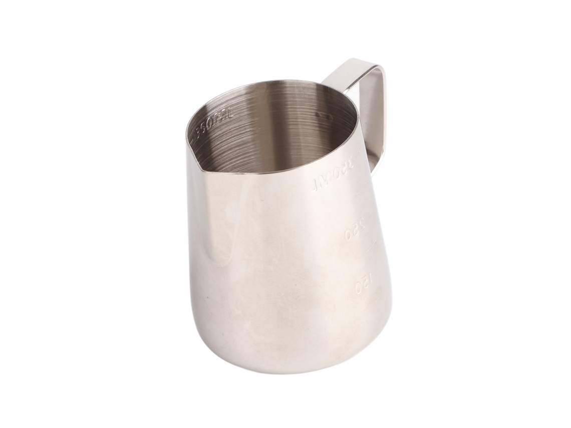 Jarra Para Espumar Leite Em Aço Inoxidável Espesso, Ideal Para Café Latte, Xícaras Artesanais E Decoração Com Escala Dupla Face, 350ml
