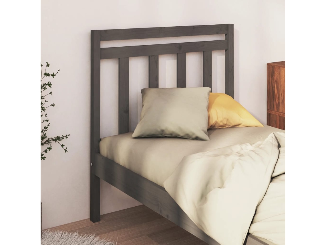 Cabecero 96x4x100 cm Pino Macizo Gris