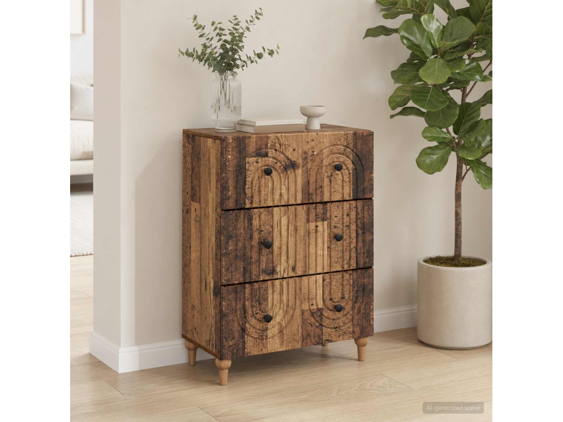 Vidaxl Gabinete De Gavetas Madeira Antiga 66 X 34,5 X 90 Cm