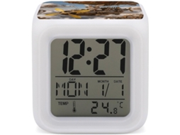 Despertador Digital Led Steampunk Coelho Piloto Com 7 Cores Variáveis, Visor De Temperatura, Data, Função Soneca E Luz