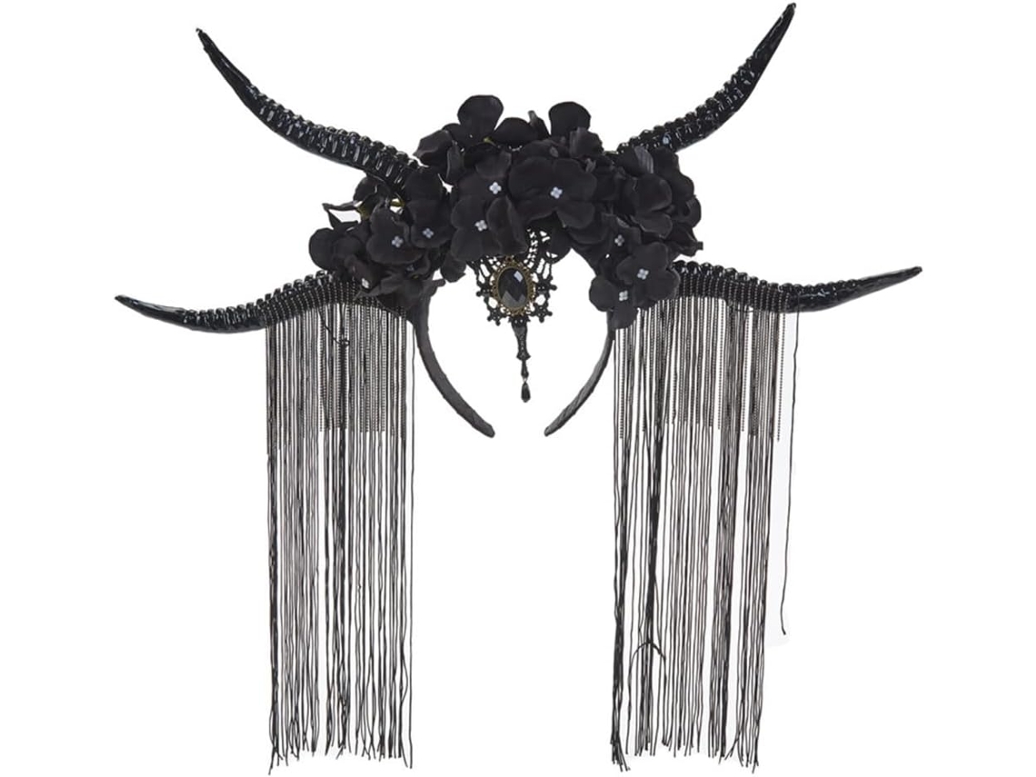 Tiara SFUSHOS de antílope para Halloween, chifres de diabo