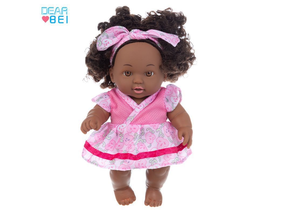 Boneca Africana Negra de 20 Cm, Boneca Fofa Tie dye, Boneca de Conforto, Brinquedo Infantil MDUG