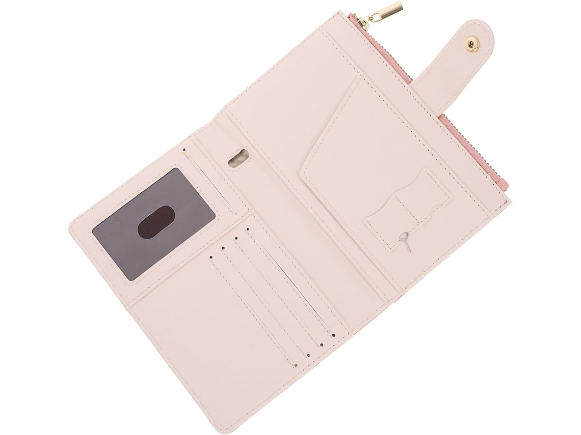 Porta-passaporte Em Couro Pu Rosa Com Proteção Rfid, Design Simples, Ideal