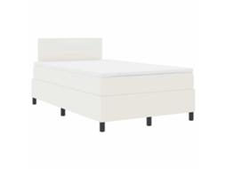 Cama Box Spring Led com Cabeceira Creme e Branco 120x200cm MAISON EXCLUSIVE