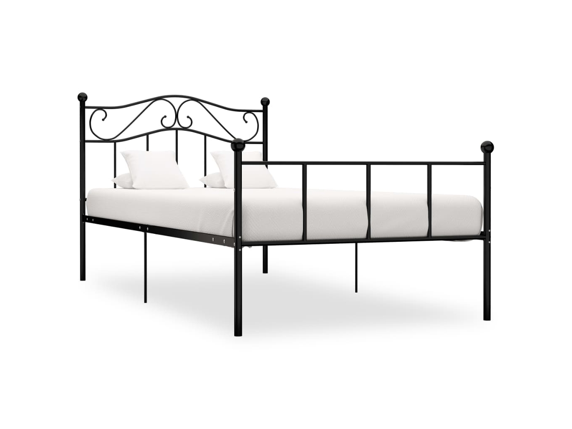 Estrutura De Cama 100x200 Cm Metal Preto