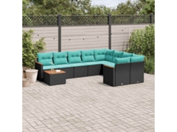 Conjunto de Sofá de Jardim com 12 Peças e Almofadas em Rattan Sintético Cinza VIDAXL