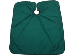 Capa impermeável profissional verde pongee para corte de cabelo, ideal para salões de beleza.
