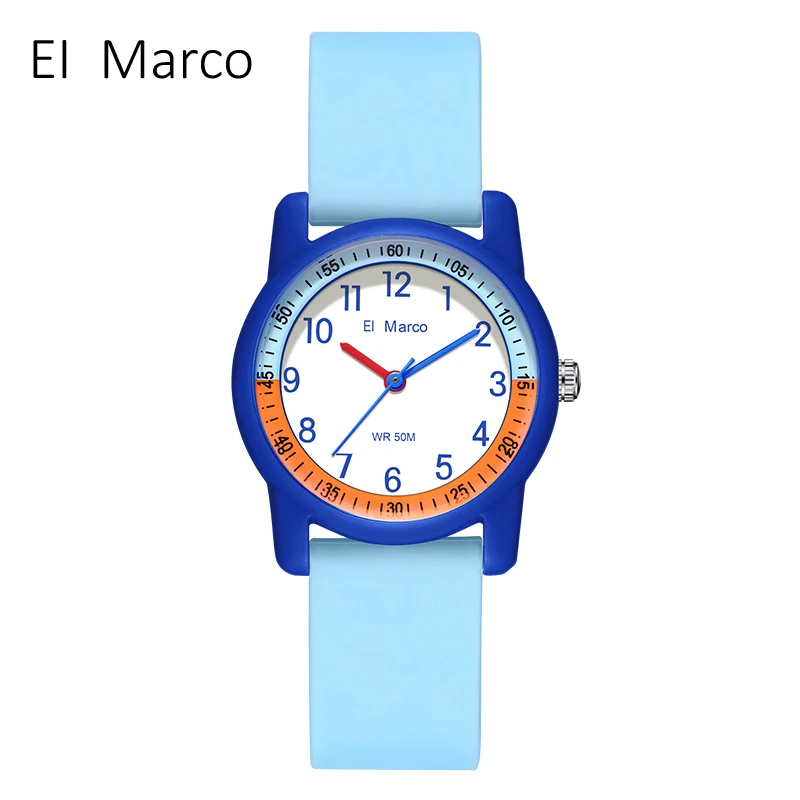 Relógio Feminino de Quartzo Elegante e Resistente à Água MDUG (pulseira Azul clara, Caixa Azul)