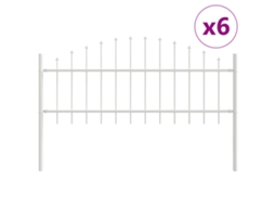 Conjunto 6 Barreira De Jardim Vidaxl Branco Aço Revestido A Pó (170 X 115 Cm)