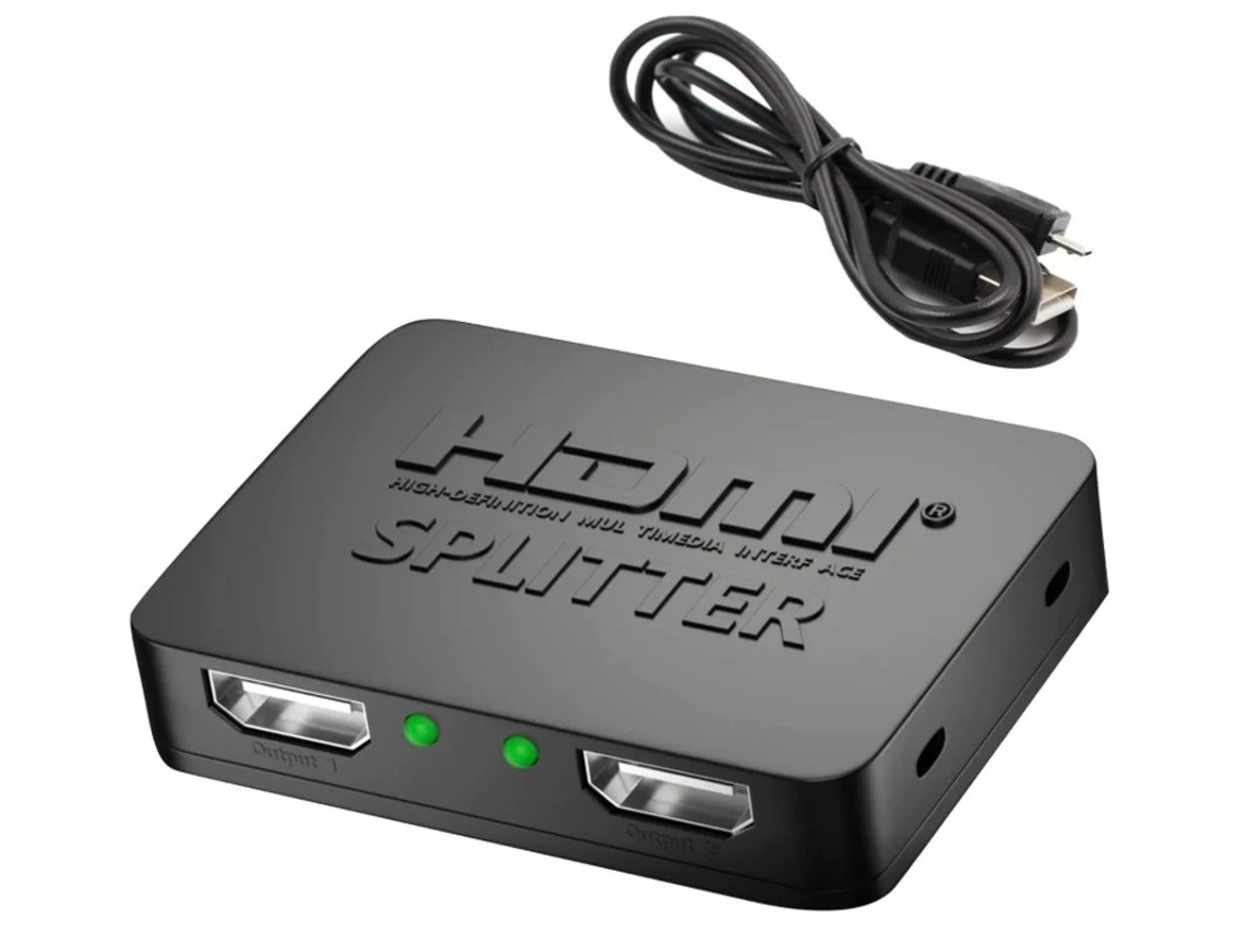 Adaptador HDMI 1 entrada 2 saídas 60Hz 4k Yizhood Preto