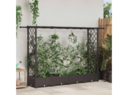 Vidaxl Cama Elevada Com Treliça E Telhado Castanho 203 X 40 X 121 Cm