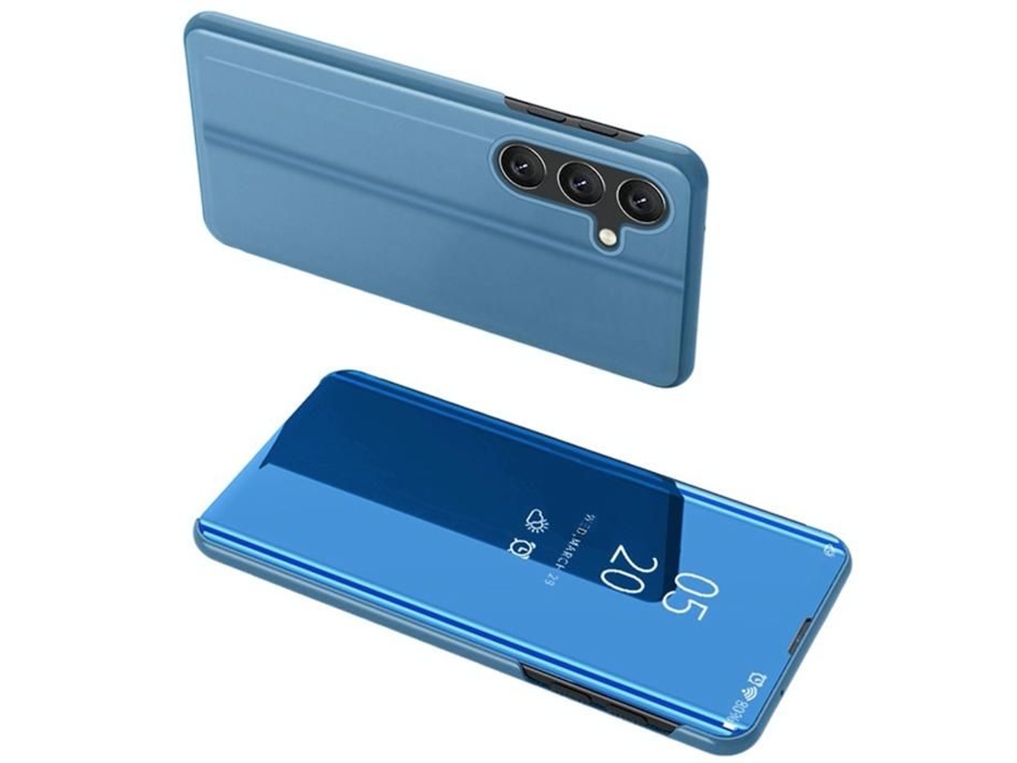 Capa Para Samsung Galaxy S26 / S26 Pro 5g - Capa Carteira Clear View Espelho Vidro Temperado - Azul