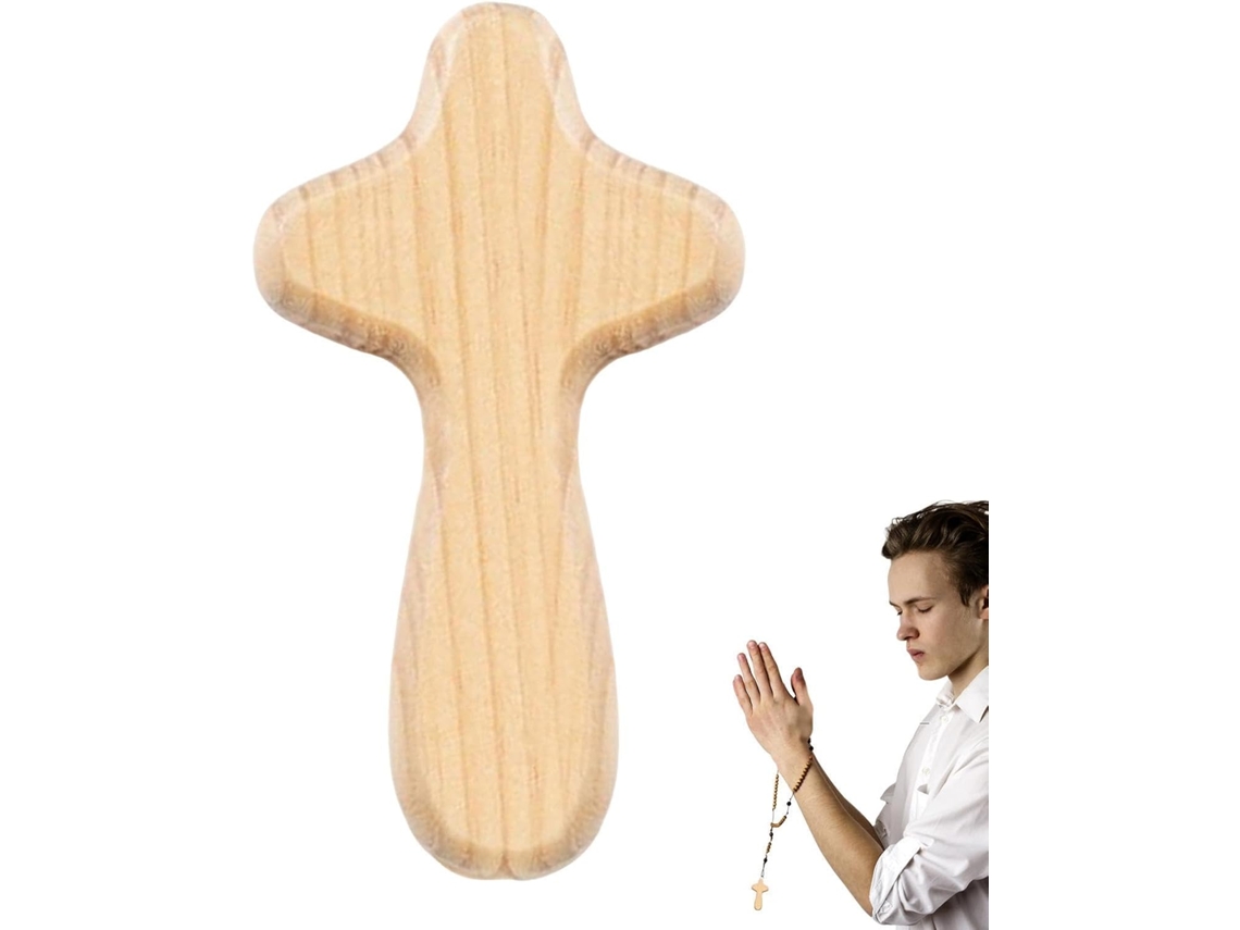 Jesus De Madeira, Mão Agarrada, Oração Portátil, Cristão | Presente Para Igreja, De Mão.