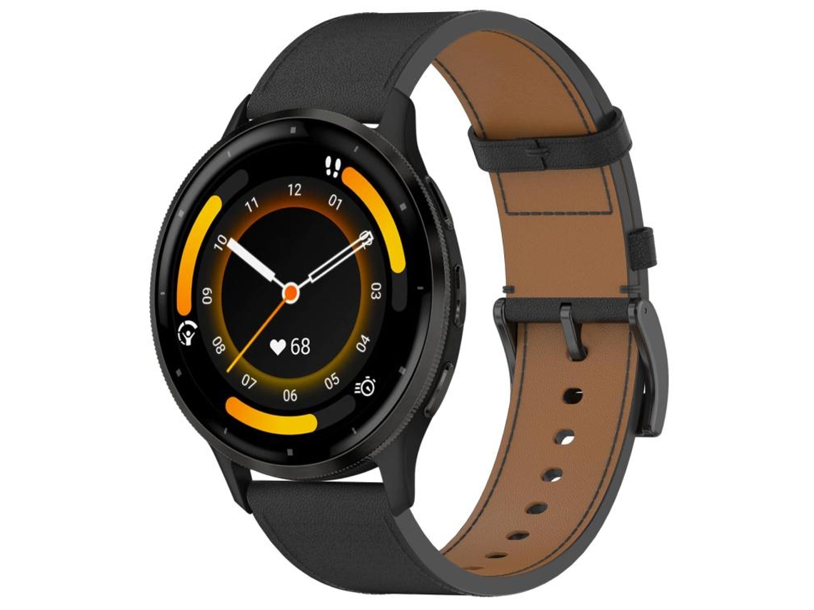 Bracelete para Garmin Venu 3 Couro Preto XIAOMOYU (22cm)