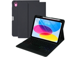 Capa Com Teclado Para Ipad 10th/11tha16 Geração, Retroiluminação Em Cores Do Arco-íris, Teclado Destacável Preto Hexinyigjly