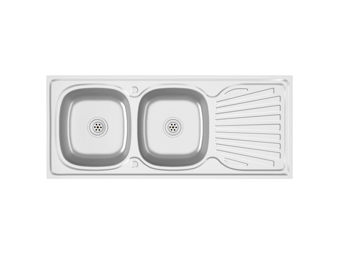 Lava-louça De Cozinha Vidaxl Prateado Aço Inoxidável (1200x500x155mm)
