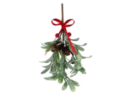 Folhas de Visco Artificial Decorativo de Natal Verde Festivo Ornamentos de Férias Plástico 28cm
