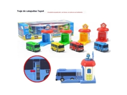 (versão Atualizada) Conjunto De Brinquedo De Miniônibus Tailu, Conjunto De 4 Peças, Inclui Pista De Lançamento E Porta Grande.