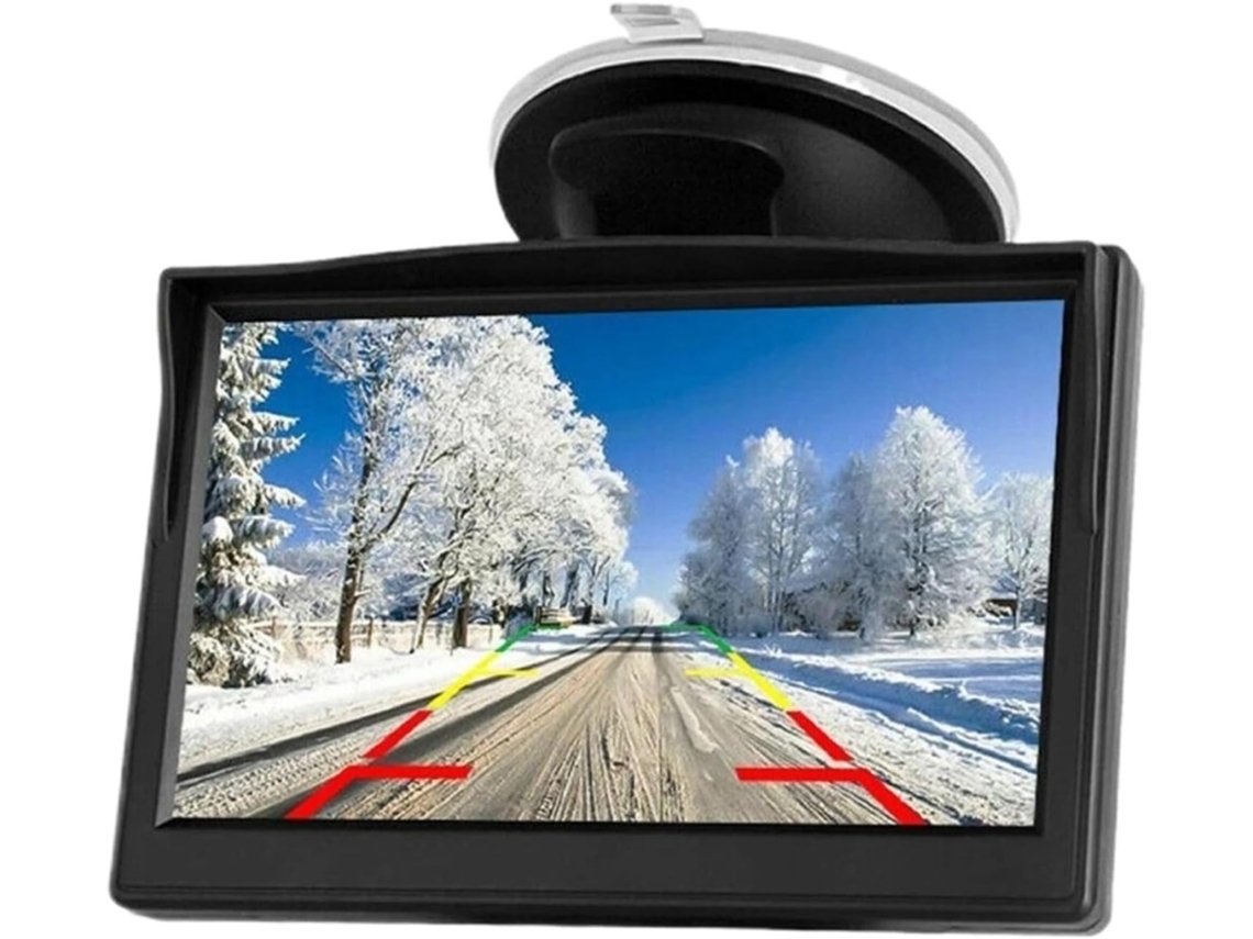 Monitor Lcd Colorido De 5 Polegadas Para Visão Traseira, 800 X 480 Pixels, Com Suporte De Ventosa.