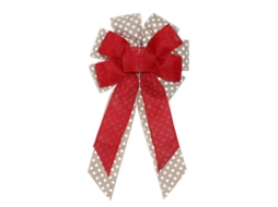 Laxiscreed Laço De Natal Com Estampa De Pontos Vermelhos E Khaki, 6,3cm, Ideal Para Árvores Natalícias