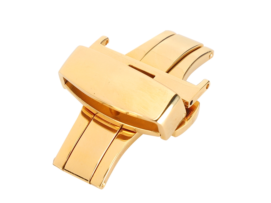 Fivela De Relógio Aço Inoxidável Ouro 22mm