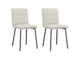 Vidaxl Cadeiras De Jantar 2 Pcs Veludo Cor Creme