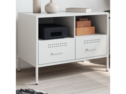 Vidaxl Móvel De Tv 68x39x50,5 Cm Aço Branco