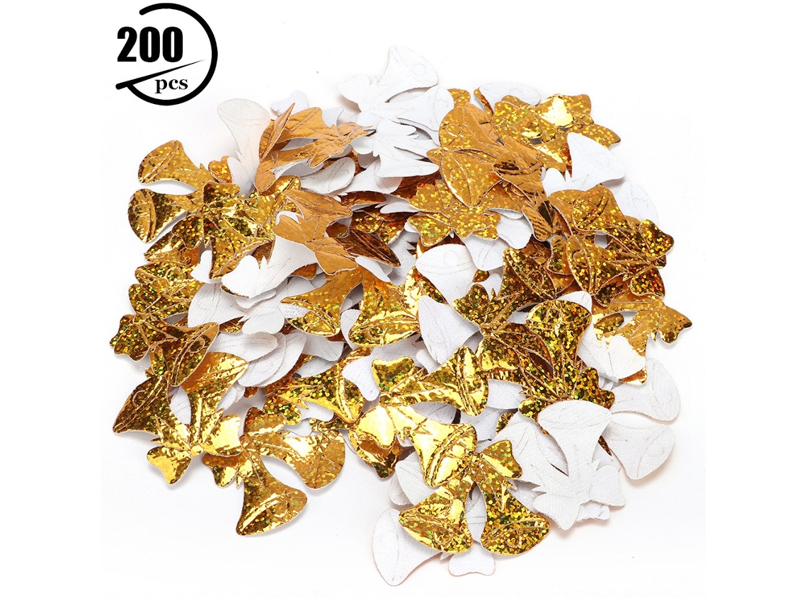 Laxiscreed Confete Natalino Com Sino Em Ouro E Prata, 200 Peças Para Decoração De Festas E Casamentos