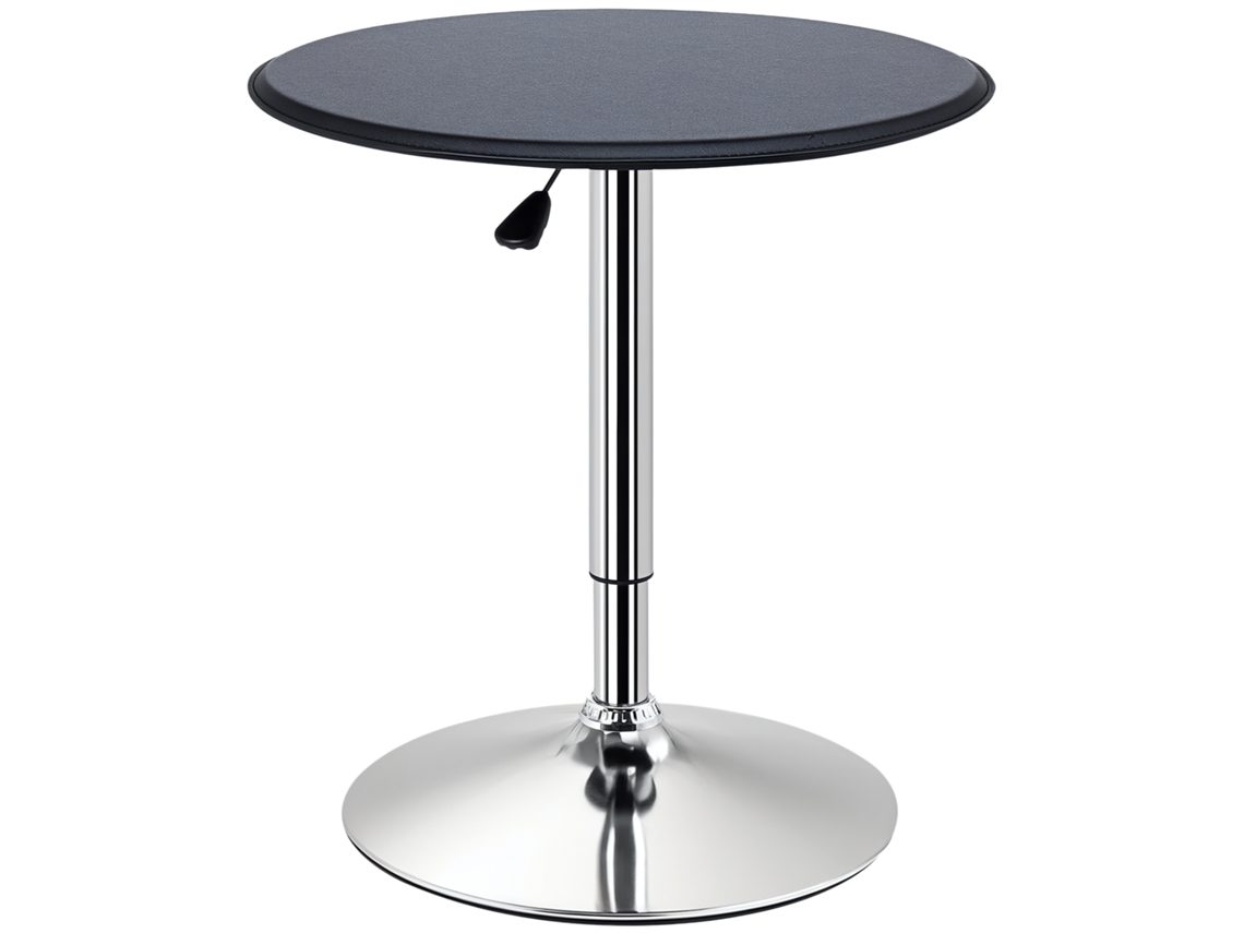 Conjunto de 2 Banquetas de Bar PONTOCASA com altura ajustável, encosto, apoio para os pés, brancas, dimensões 38,5x40x76,5-97,5 cm