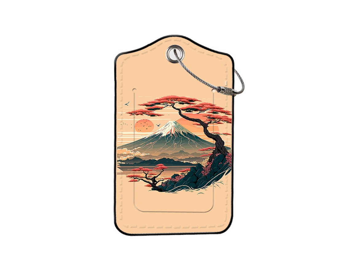 Etiqueta BRILVIBERA com Monte Fuji e mar