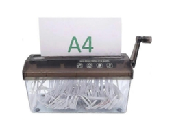 Triturador de Papel A4, Triturador de Documentos Manual para Escritório, Escola, Casa, Triturador Portátil de Papel e Documentos BRILVIBERA