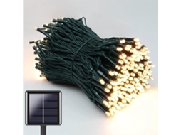 Kit com 200 Unidades, Cordão de Luzes Solares, 22m, Cor Branco Quente, para Jardim, Pátio, com Iluminação Led AQUAFORGE