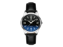 Relógio masculino de luxo para negócios, quartzo, à prova d'água, luminoso, pulseira de couro PU preta, WWOOR