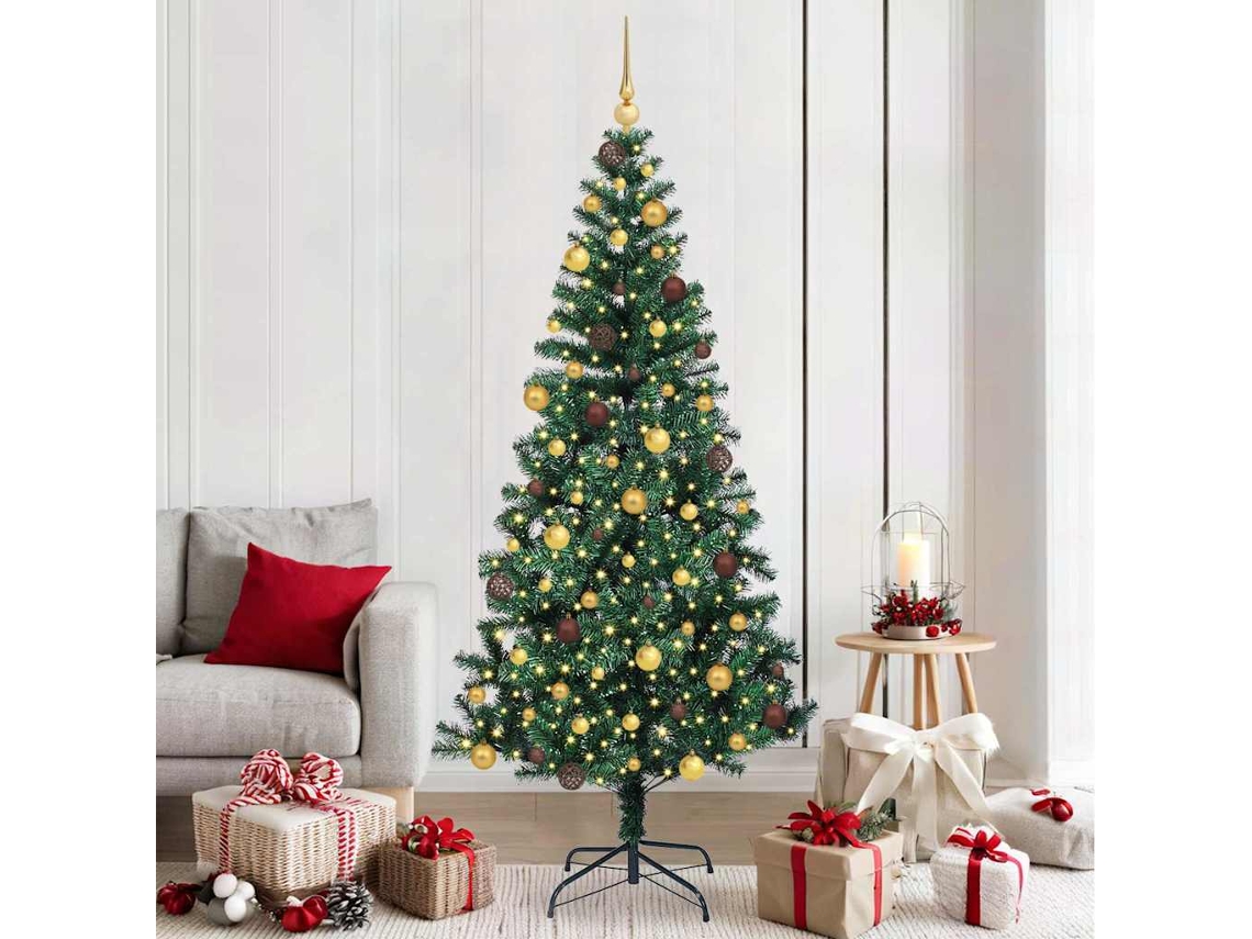 Vidaxl Árvore De Natal Artificial Pré-iluminada Verde 210 Cm