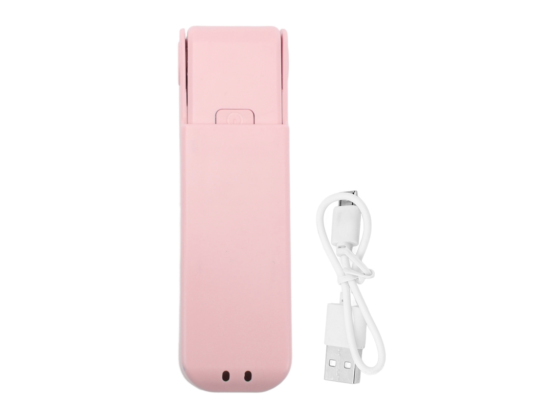 Ventilador Portátil Usb Recarregável 3 Velocidades Rosa