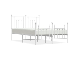Bed Frame, Bed Frames Vidaxl Branco Aço (120 X 200 Cm)