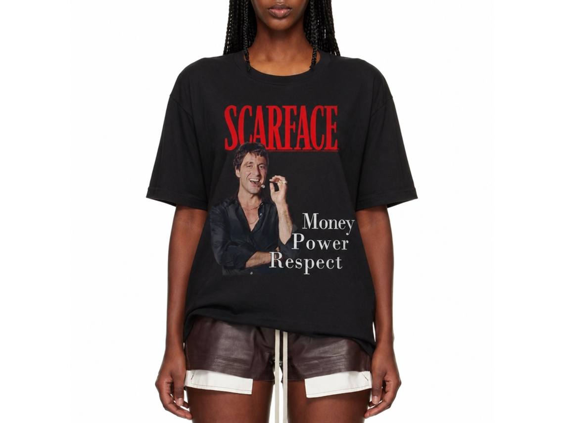 Rockinstone Scarface Movie M.p.r. Black Adult T-shirt Size:s