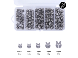 Pesos de Pesca Split Shot Removíveis 100pcs