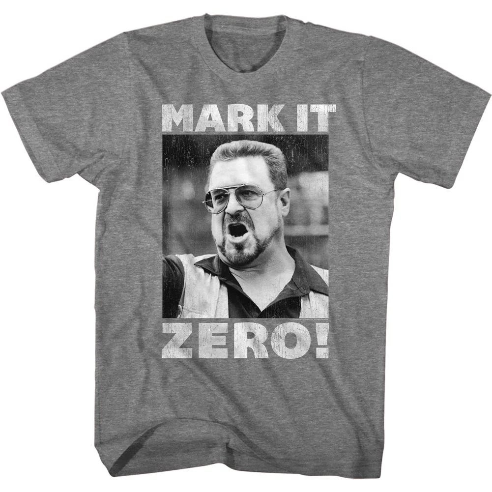 Rockinstone The Big Lebowski Mark It Zero Heather Graphite Adult T-shirt Size:xxl