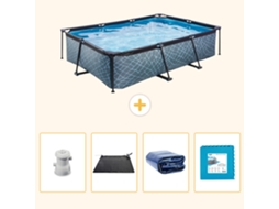 Exit-toys Piscina Exit Retangular - Efeito Pedra - 300x200x65 Cm - 5-peças S340