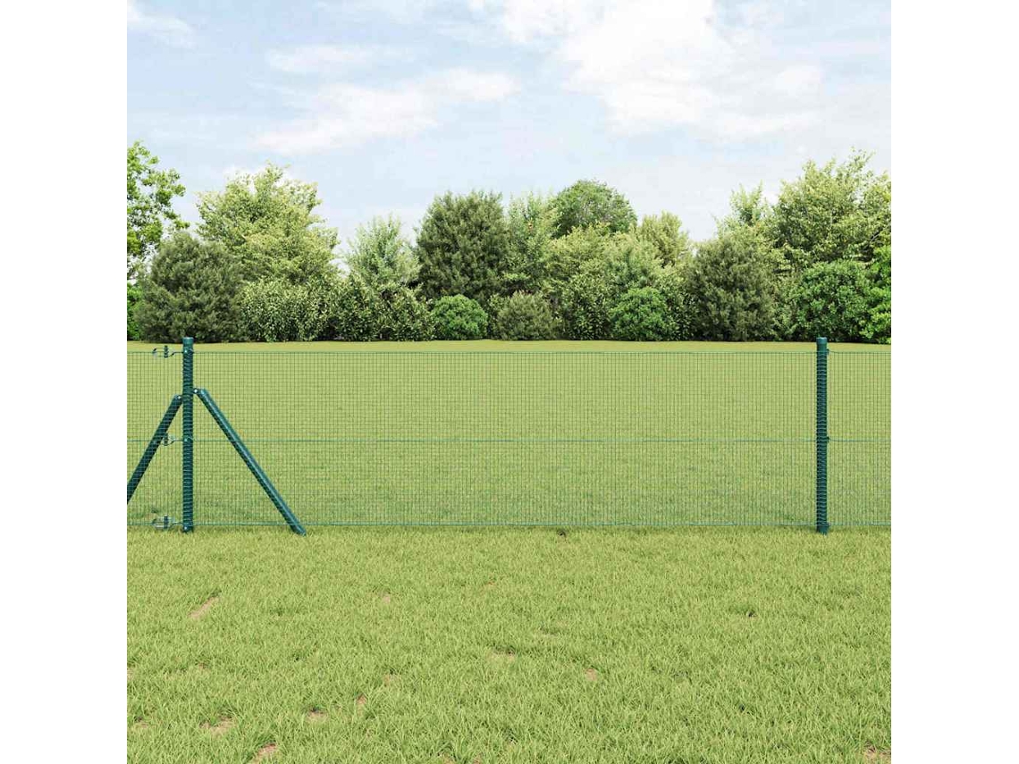 Vidaxl Cerca De Arame Soldado 2500 X 140 Cm Verde