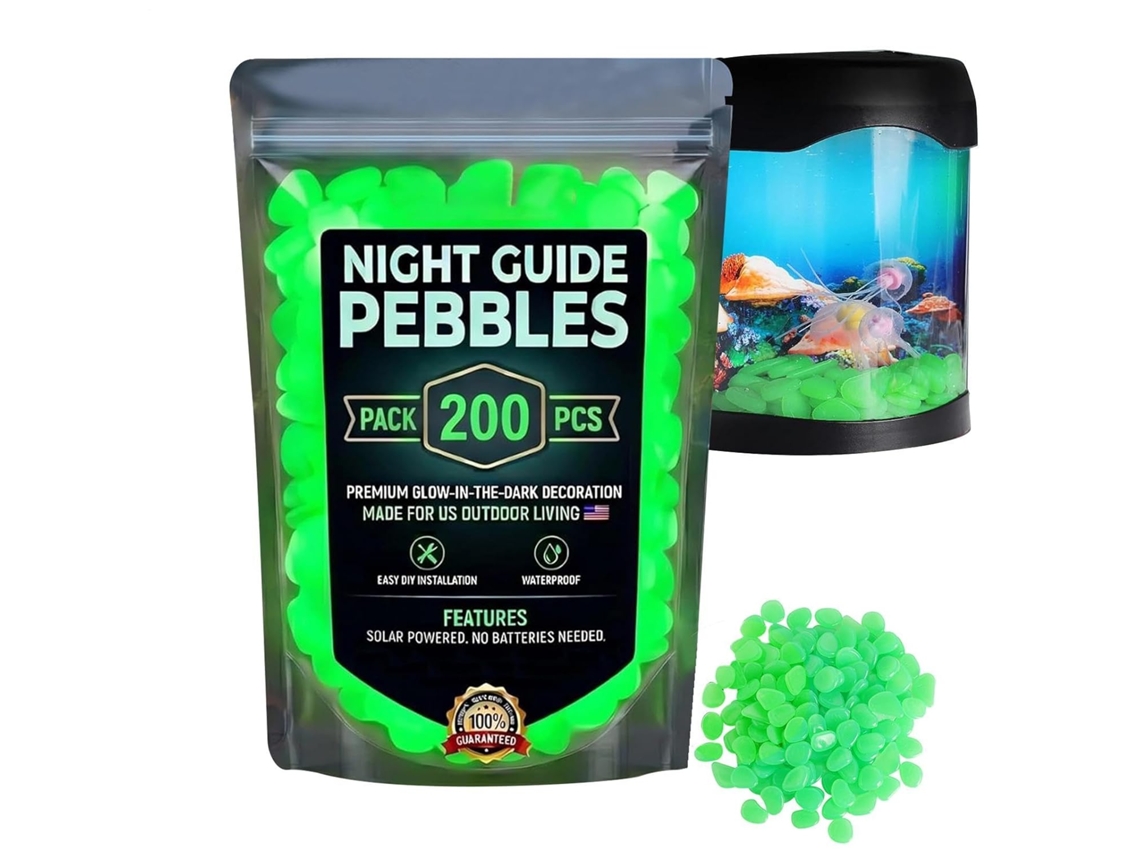 Pedras Luminosas 200 Pedras Luminosas para Iluminação Externa, Ideais para Caminhos, Entradas, Pátios, Quintais, CHABERLU