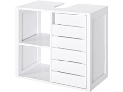Móvel para Lavatório Pousar Mdf Cor Branco 60x30x54 cm Kleankin