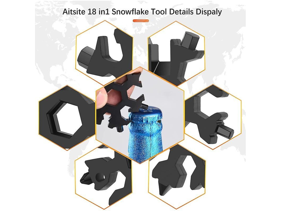 Nova Line ferramenta Multifuncional Snowflake 18 em 1 Aço Inoxidável Presente Ideal para Homens