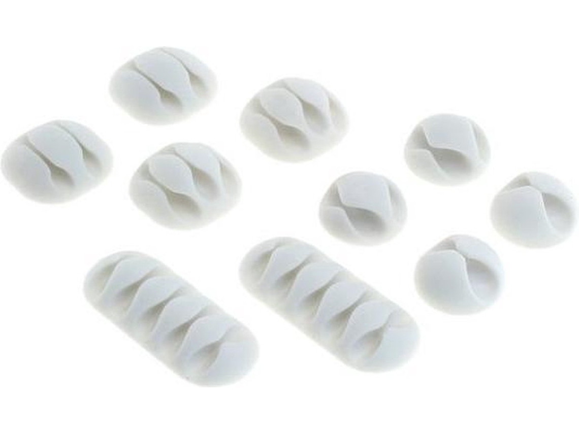 Conjunto De 10 Prendedores Cabos Autoadesivos, Presilhas Para Cabos, Branco