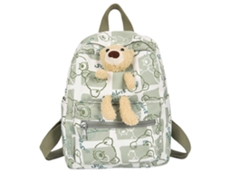 Mochila Infantil Personalizada, Moderna, Ideal Para Escola, Creche, Livros E Lanches, Com Alça Ajustável E Confortável Na Cor Verde.
