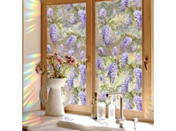 Película Adesiva Estática 3d Com Estampa De Flores Do Arco, Íris Para Janelas, Flores Roxas, 40x200cm