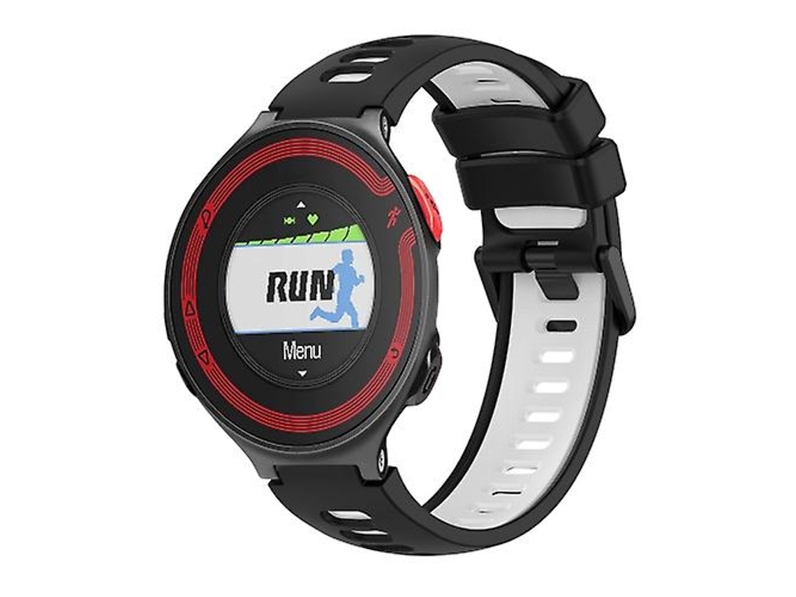 Pulseira De Relógio Garmin Forerunner 220 Feita Silicone Bicolor, Preto E Branco., Acabamento Moderno