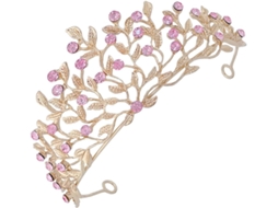 Coroa De Noiva Em Liga De Zinco E Cristais, Tiara Elegante E Romântica.